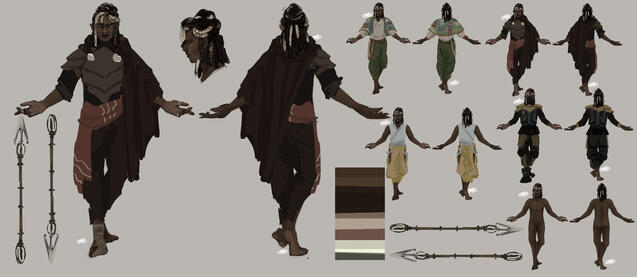 Personal work, character reference sheet, Clip Studio Paint (college)