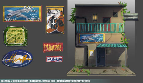 Blacony &amp; Sign callout (uni, first year)