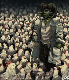 just a few chickens , (fanart, youtube) Clip Studio Paint