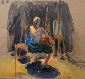 Life Drawing Room, 1hr acrylic study