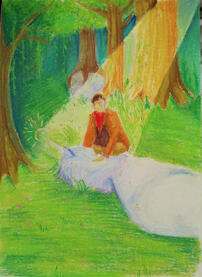 BBC Merlin scene study (fanart) soft pastels