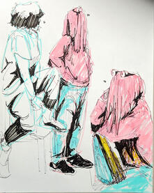 'red guy' - Society life drawing session